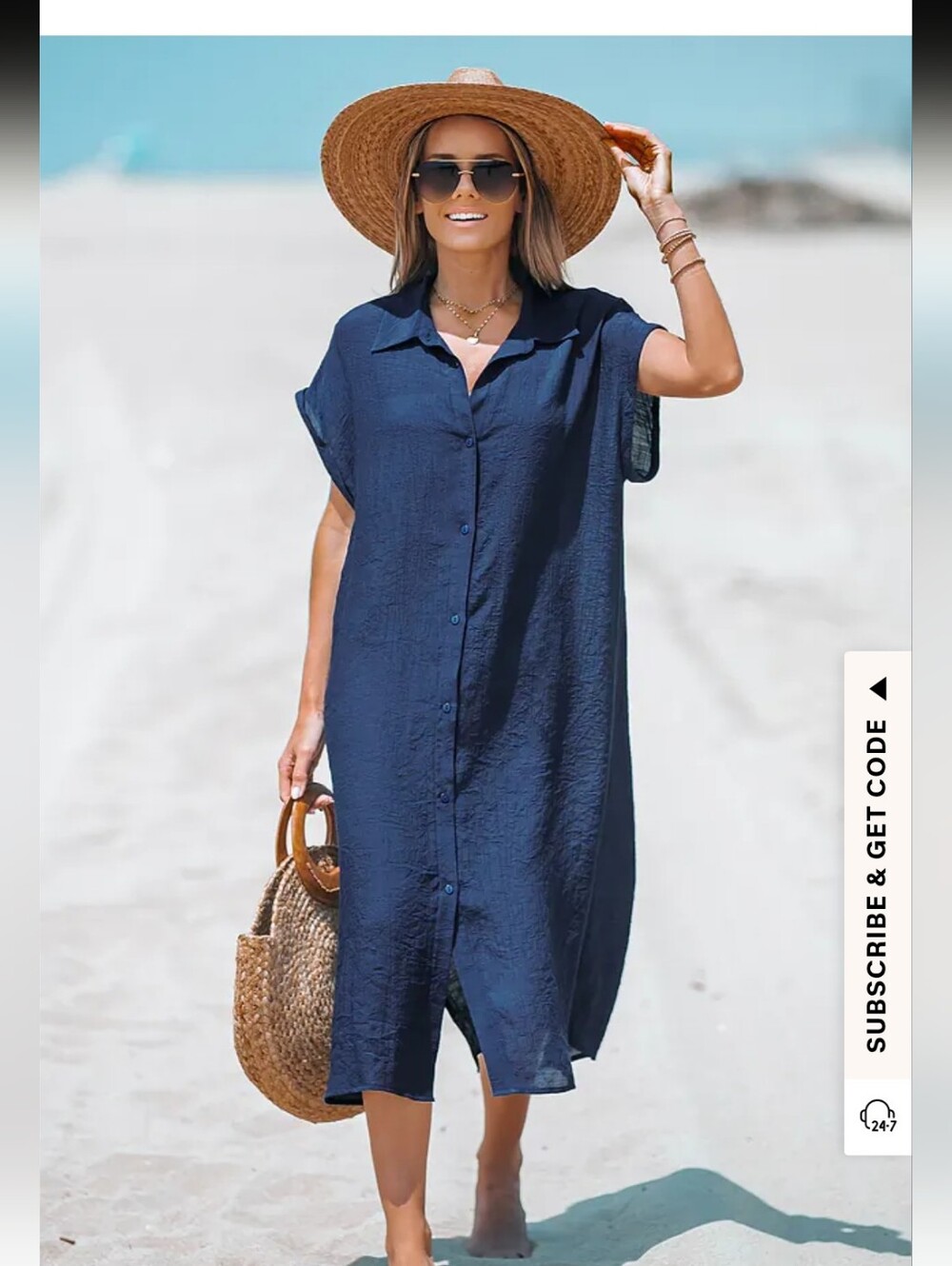 Cupshe Chambray Denim Button Down Midi Dress Size Small NWT